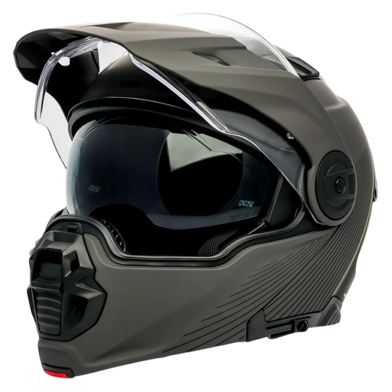 Casco Modulare Ixs Venture 1.0 Grigio Scuro Opaco-nero