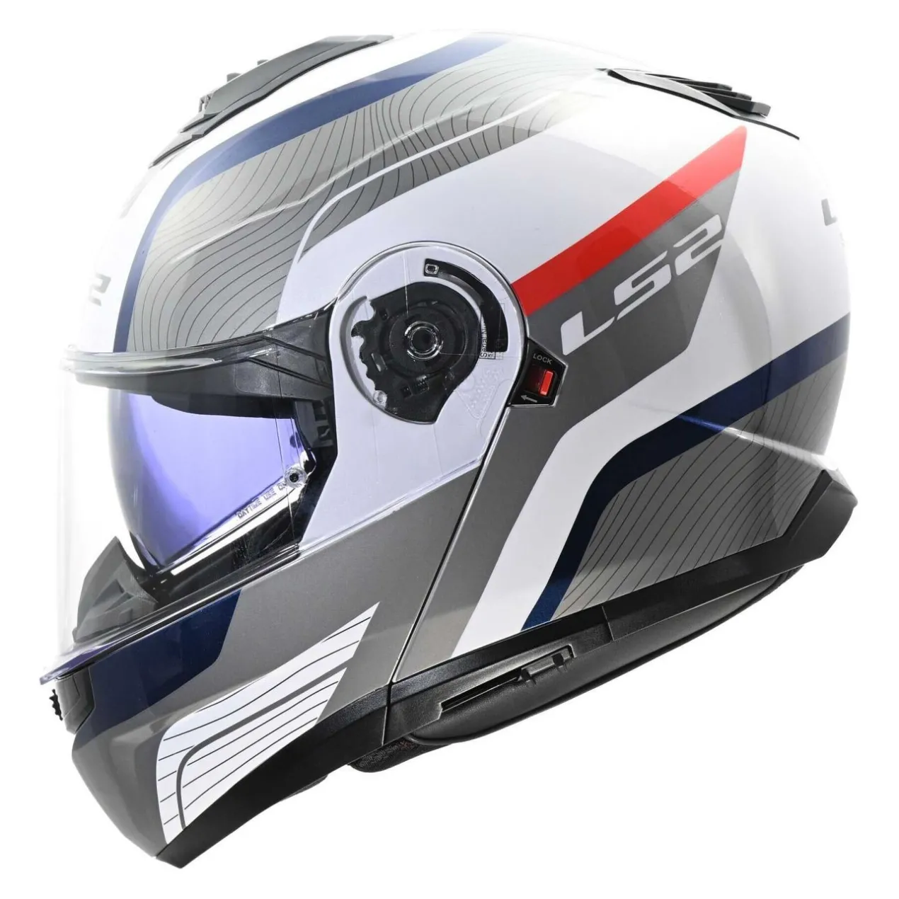Casco Modulare Ls2 Ff908 Strobe II Monza White Blue Red