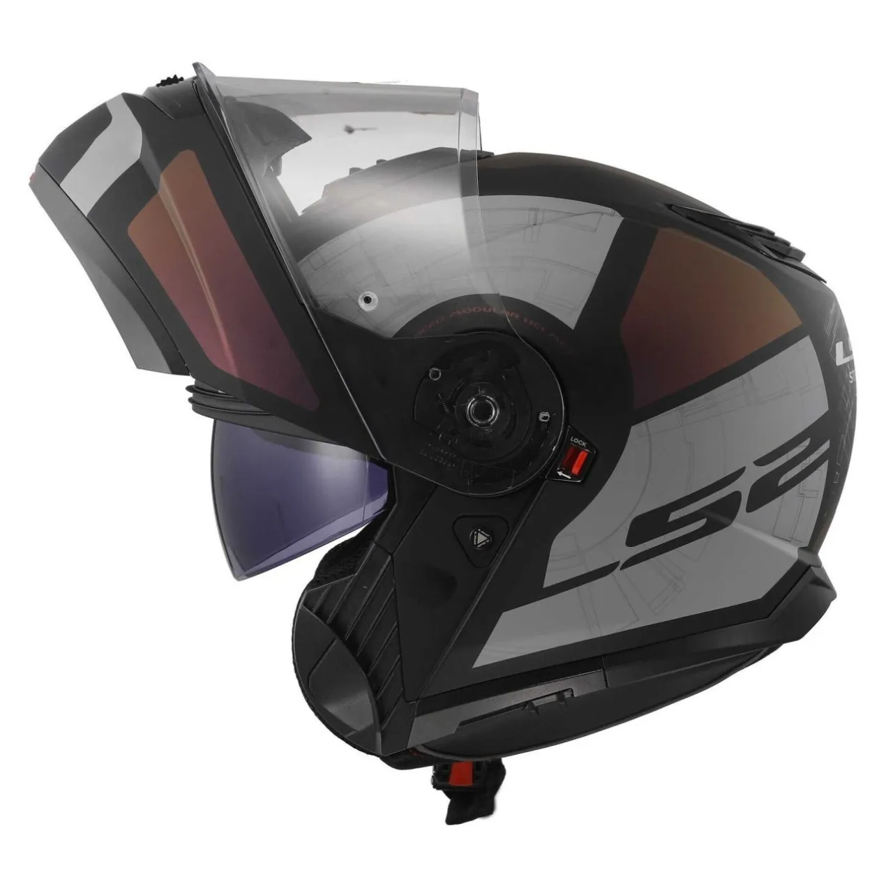 Casco Modulare Ls2 Ff908 Strobe II Orion M.black Purple Blue