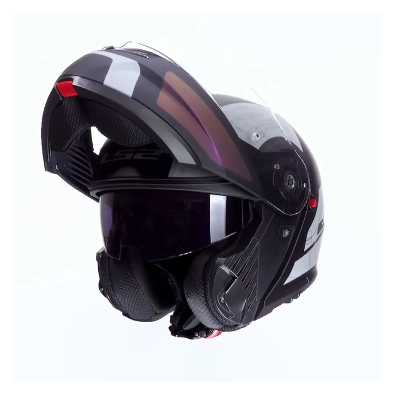 Casco Modulare Ls2 Ff908 Strobe II Orion M.black Purple Blue