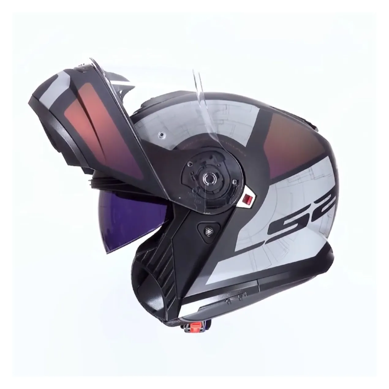 Casco Modulare Ls2 Ff908 Strobe II Orion M.black Purple Blue