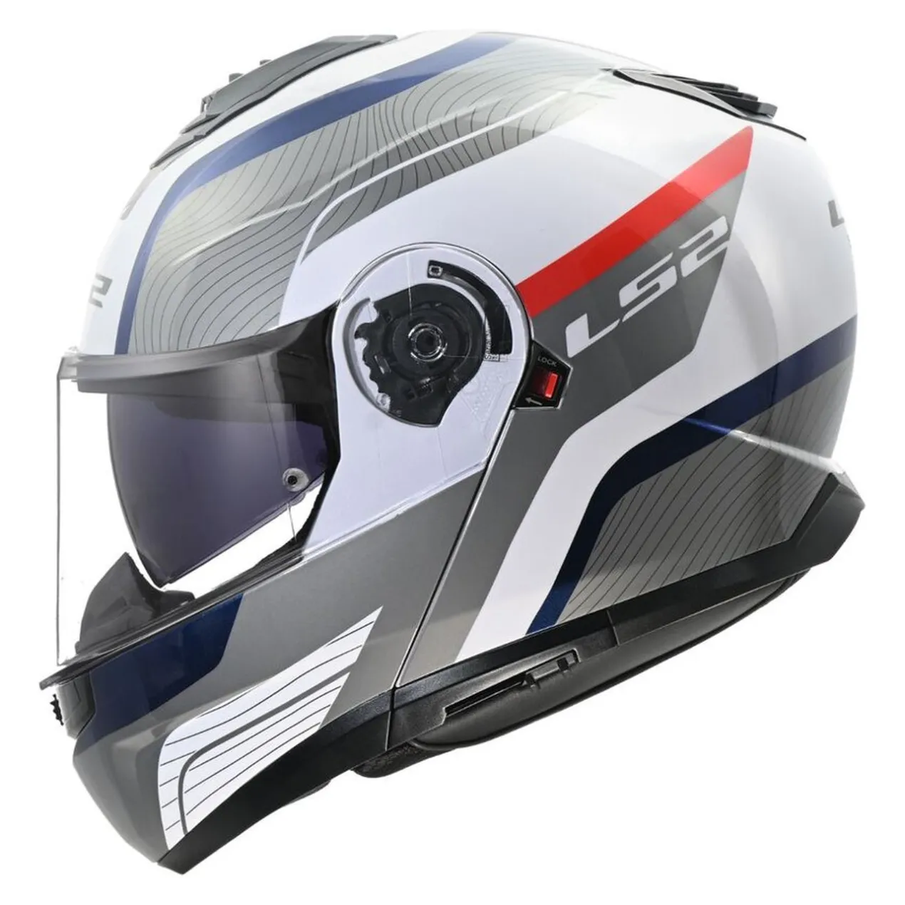 Casco Modulare Ls2 Ff908 Strobe II Monza White Blue Red