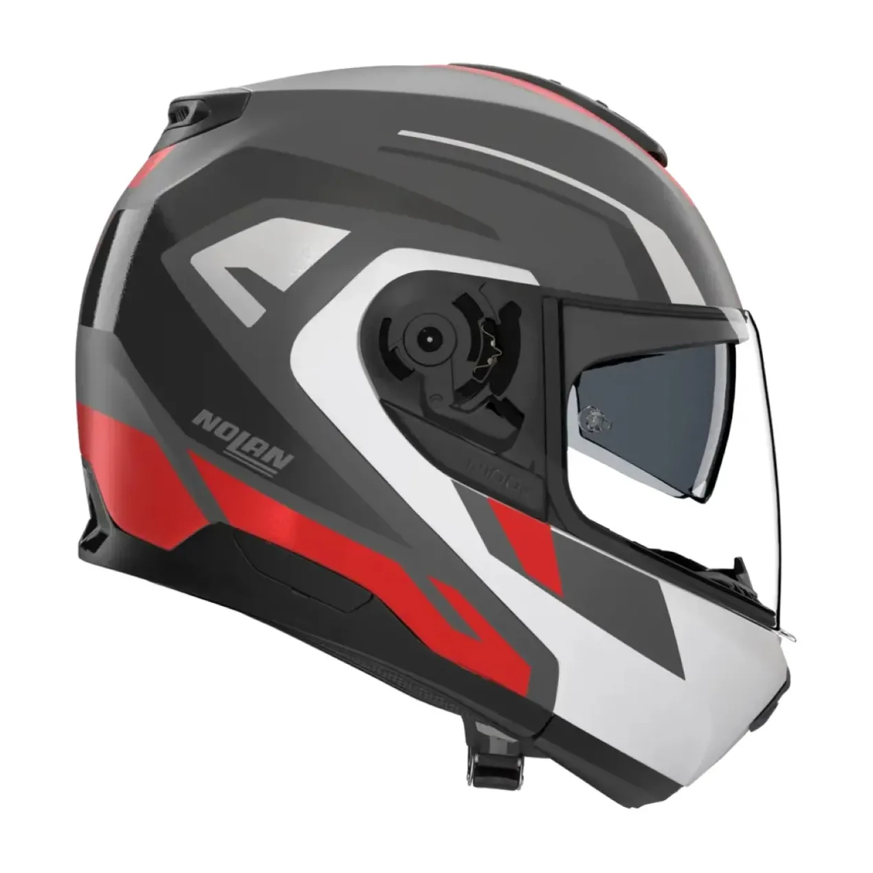 Casco Modulare Nolan N100-6 Cinetico Grigio Lava Bianco Rosso