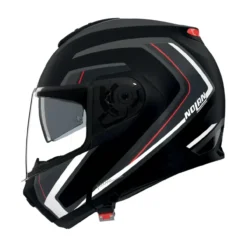 Casco Modulare Nolan N100-6 Radiante Nero Argento Rosso