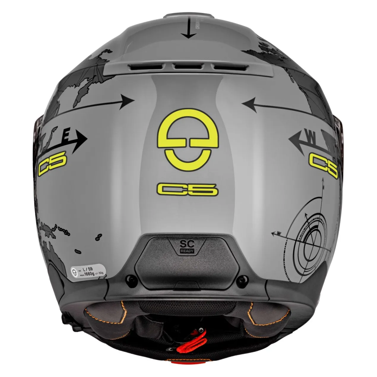 Casco Modulare Schuberth C5 Graphic Globe Grigio
