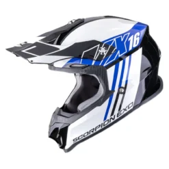Casco Motocross Scorpion Vx-16 Evo Air Lignes Nero Blu
