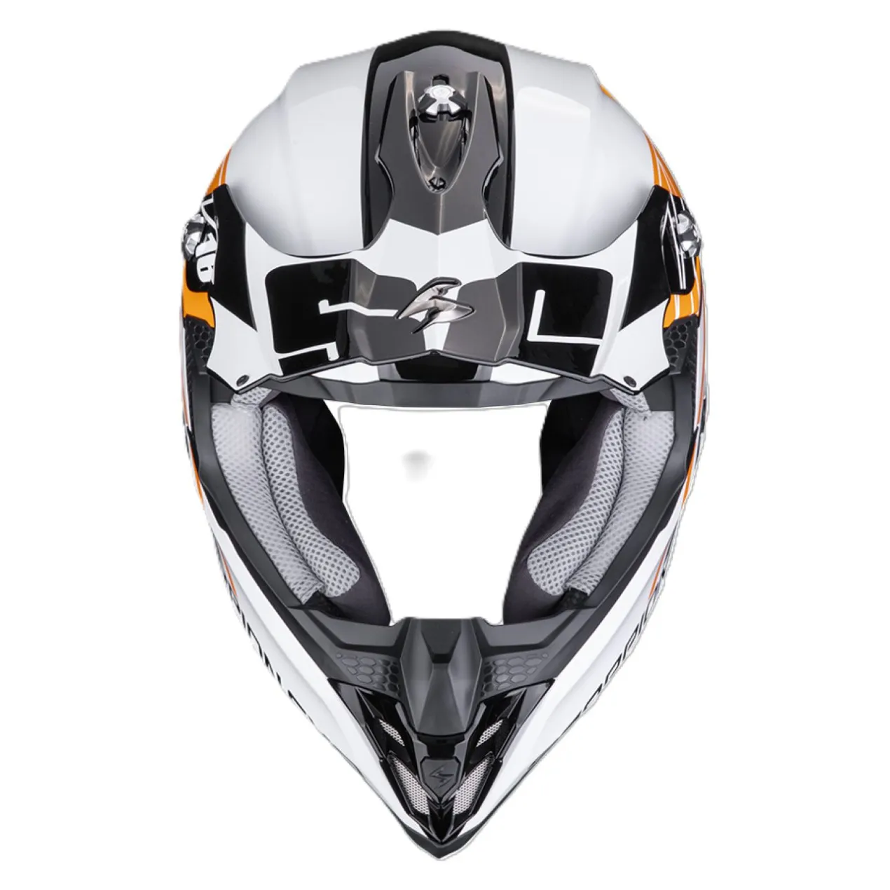 Casco Motocross Scorpion Vx-16 Evo Air Lignes Nero Arancione