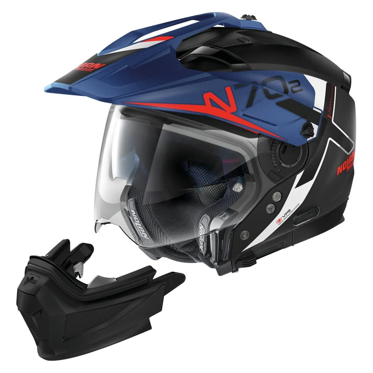 Casco Nolan Crossover N70-2 X Bungee N-com Flat Black Blue