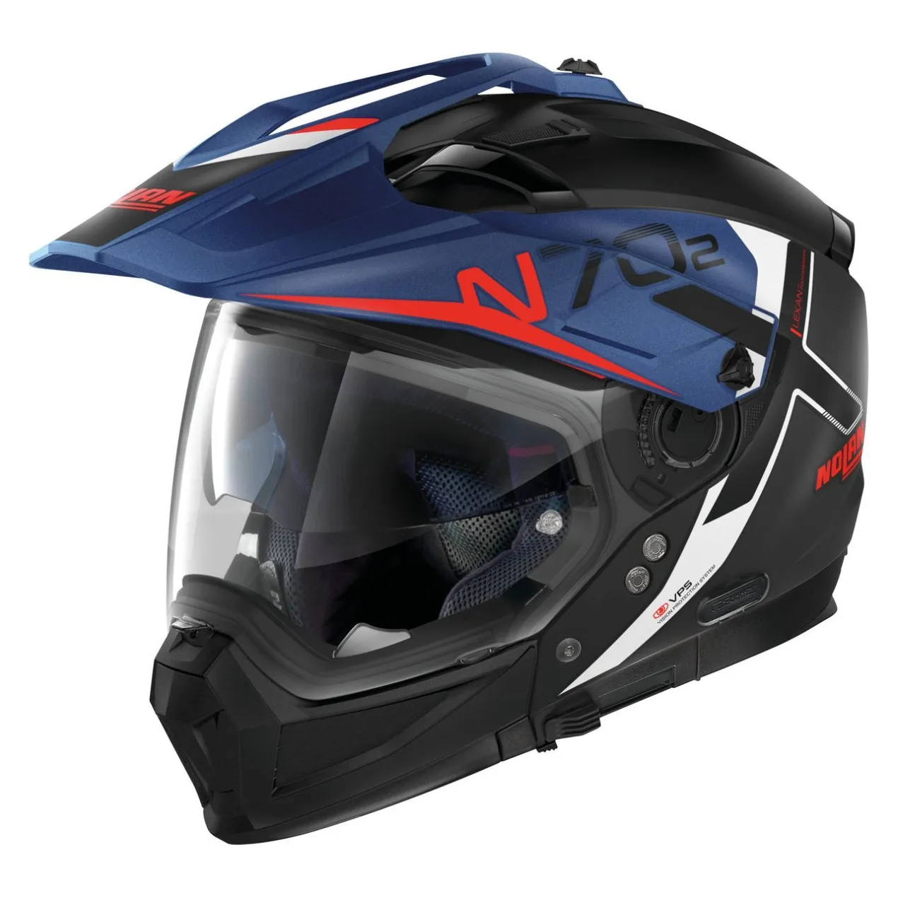 Casco Nolan Crossover N70-2 X Bungee N-com Flat Black Blue