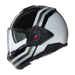 Casco Nolan N120-1 Lineo Nero Bianco Argento