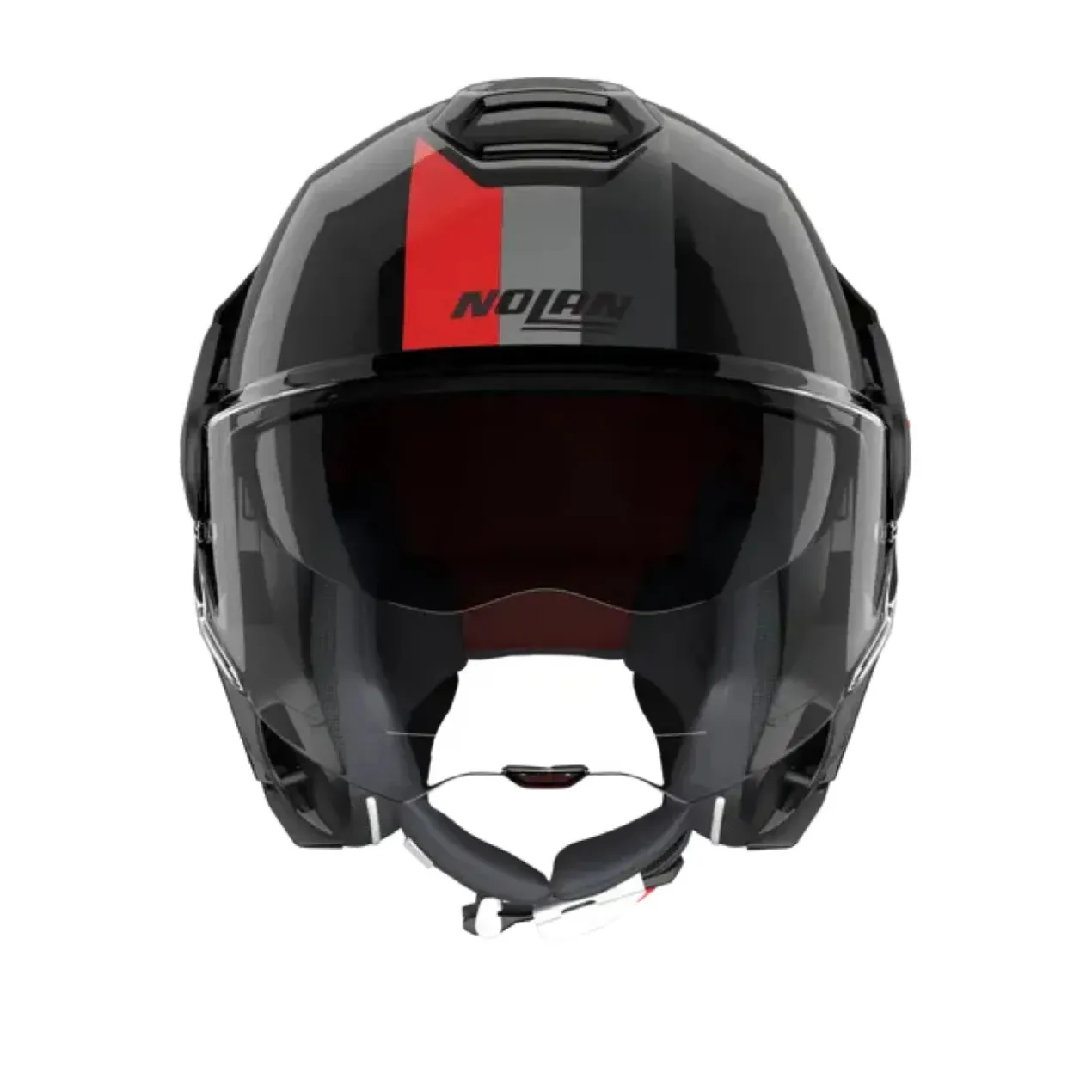 Casco Nolan N120-1 Lineo Nero Rosso Grigio