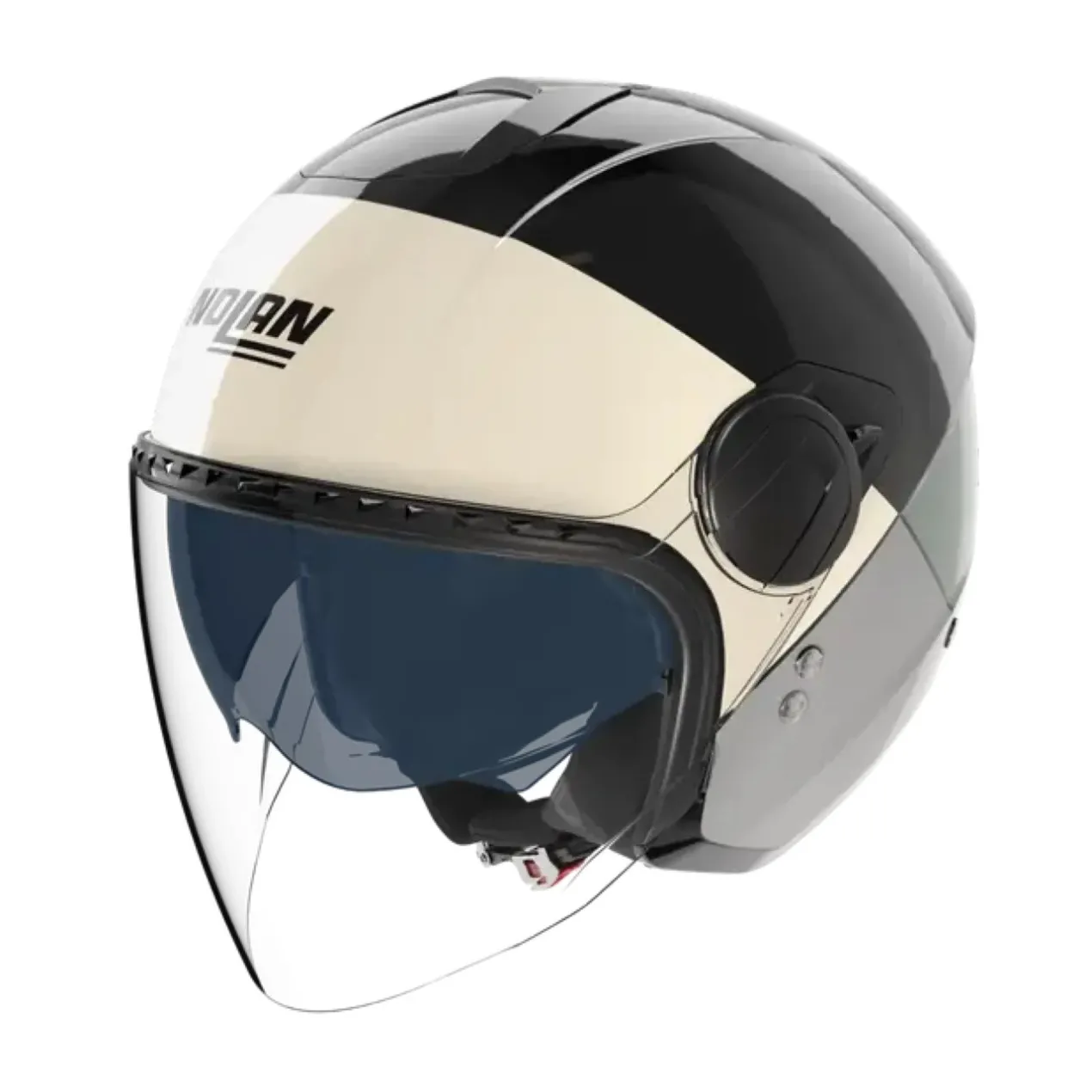 Casco Nolan N20-2 Visor Blocco Nero Avorio Verde Antracite
