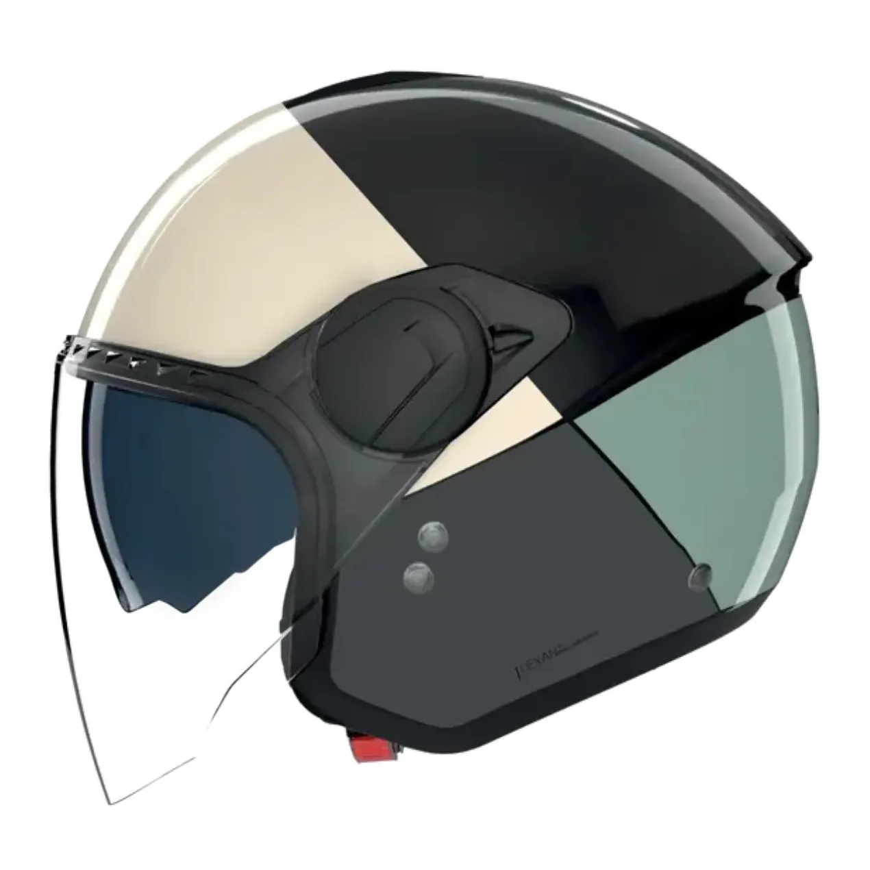 Casco Nolan N20-2 Visor Blocco Nero Avorio Verde Antracite