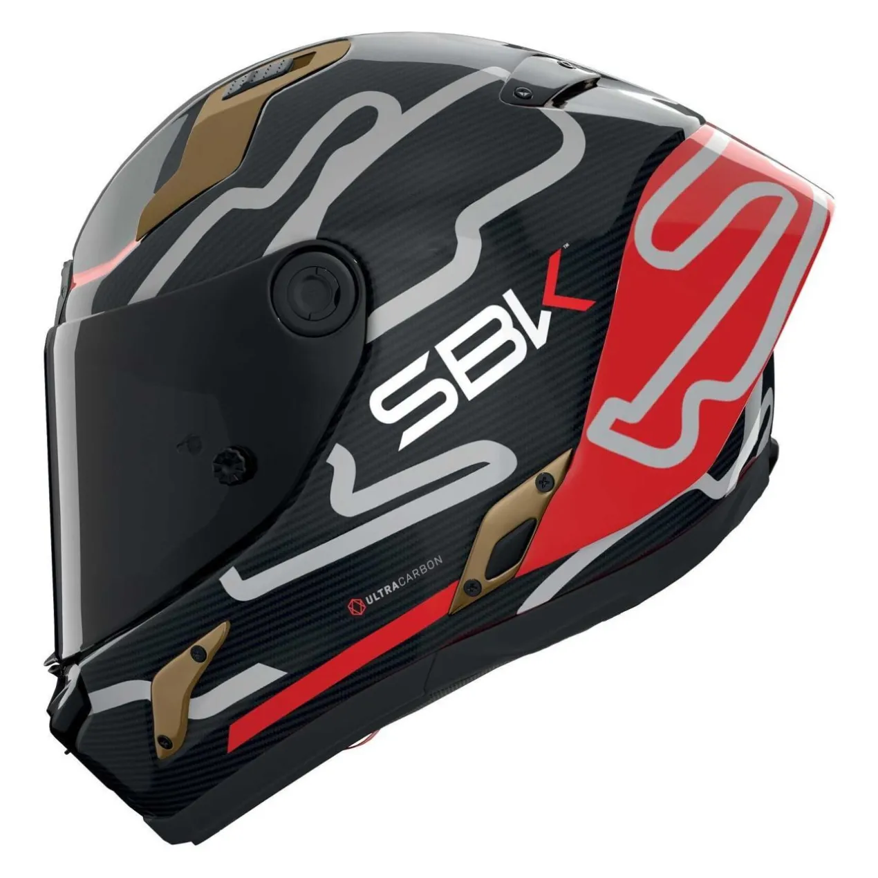 Casco Nolan X-804 Rs Ultra Carbon Sbk Rosso Oro