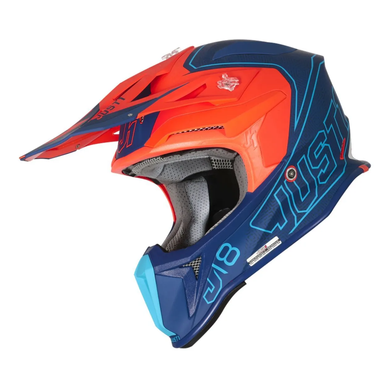 Casco Off-road/cross Just1 J18 Vertigo Blue White Fluo Oran