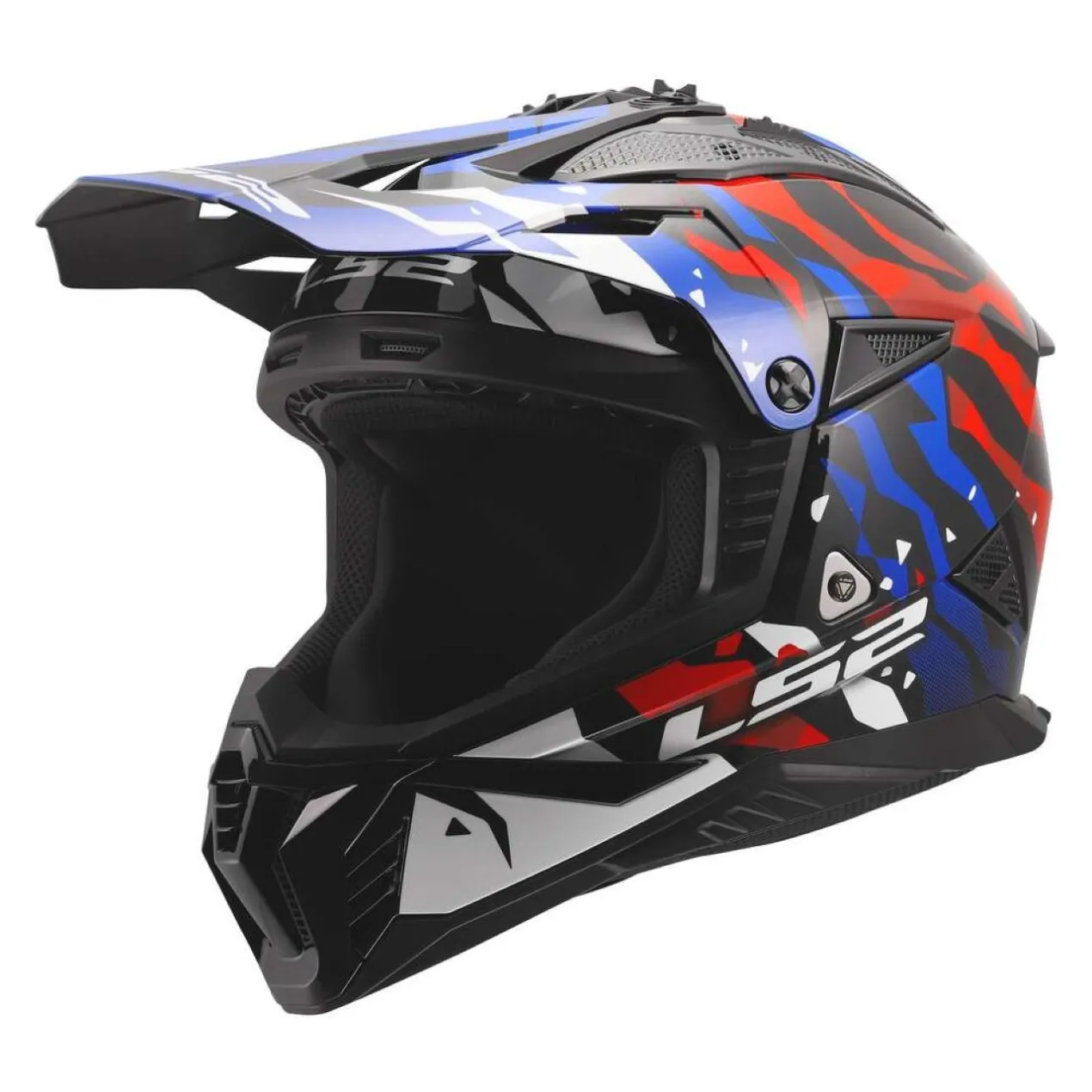 Casco Off-road Ls2 Mx708 Fast II Grotesk White Blue Red
