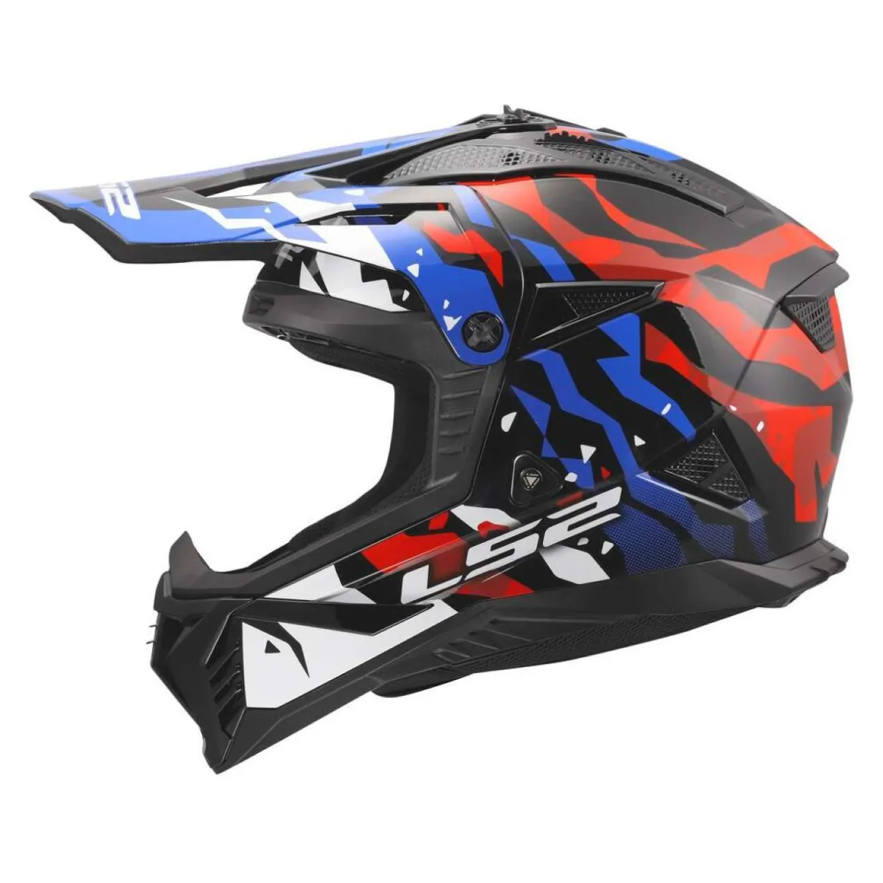 Casco Off-road Ls2 Mx708 Fast II Grotesk White Blue Red