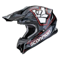 Casco Off Road Scorpion Vx-16 Evo Air Rok Nero Grigio Rosso