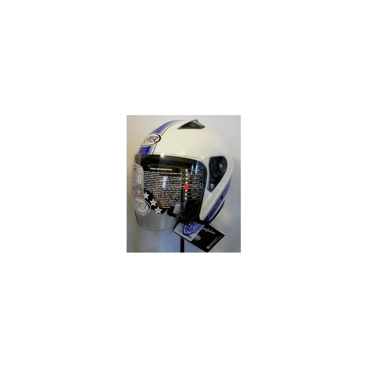 Casco Premier Jt3 Jet In Fibra Bianco Blu
