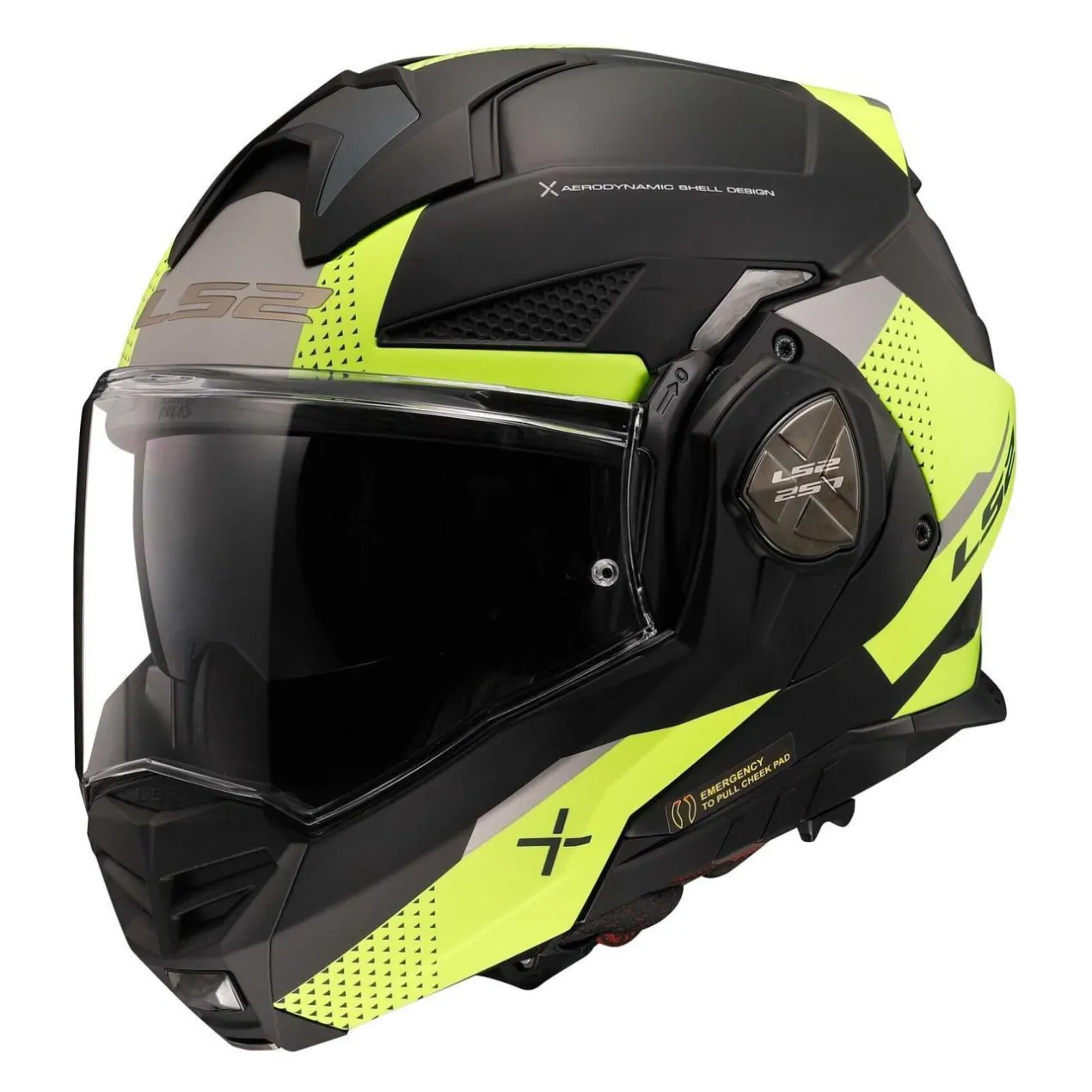 Casco Ribaltabile Ls2 Ff901 Advant X Oblivion Matt Black Hi-vis Yellow