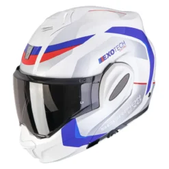 Casco Ribaltabile Scorpion Exo-tech Evo Pro Acuti Bianco Blu Rosso