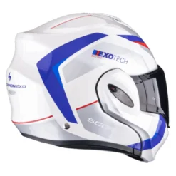 Casco Ribaltabile Scorpion Exo-tech Evo Pro Acuti Bianco Blu Rosso