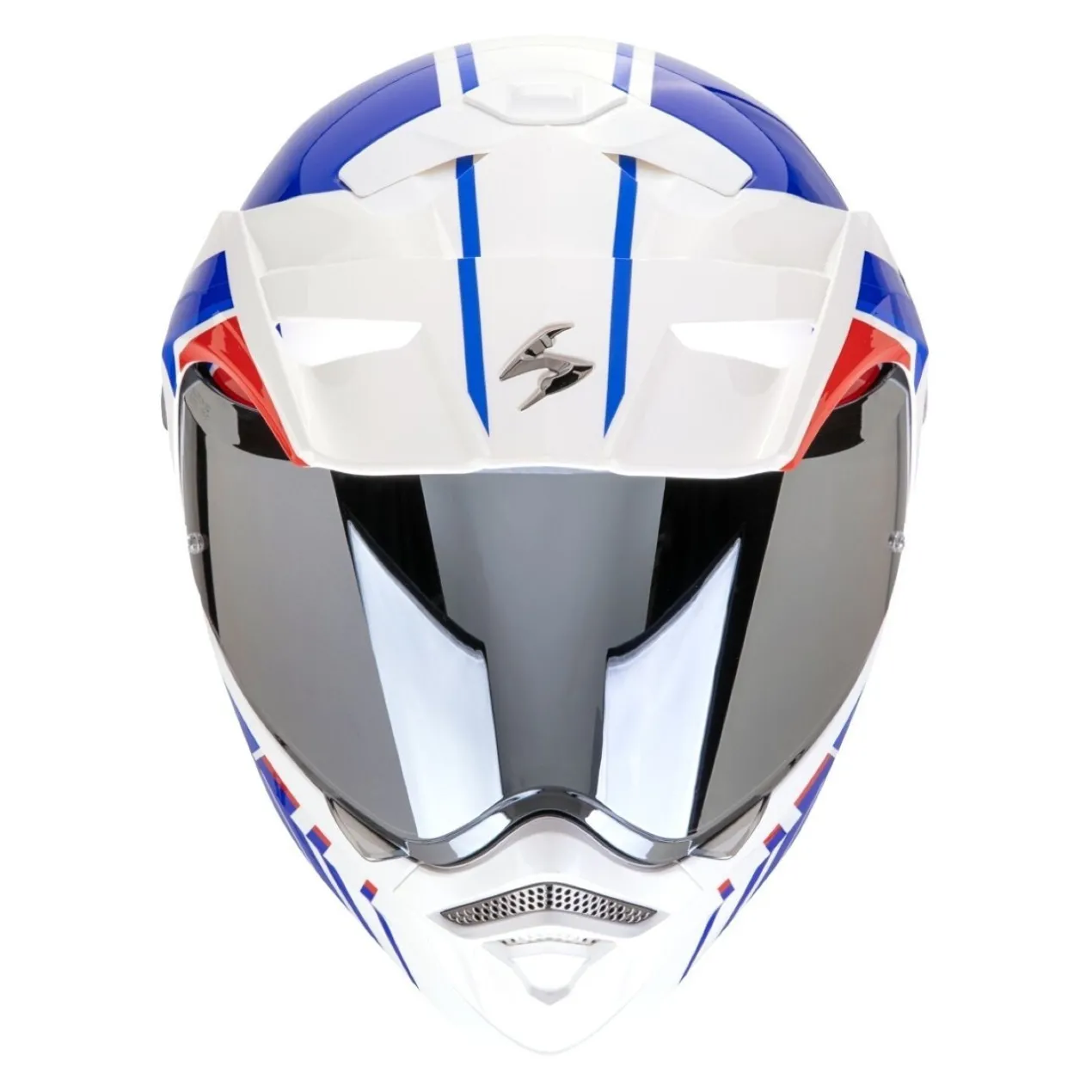 Casco Scorpion Adx-2 Lewis Bianco-blu-rosso