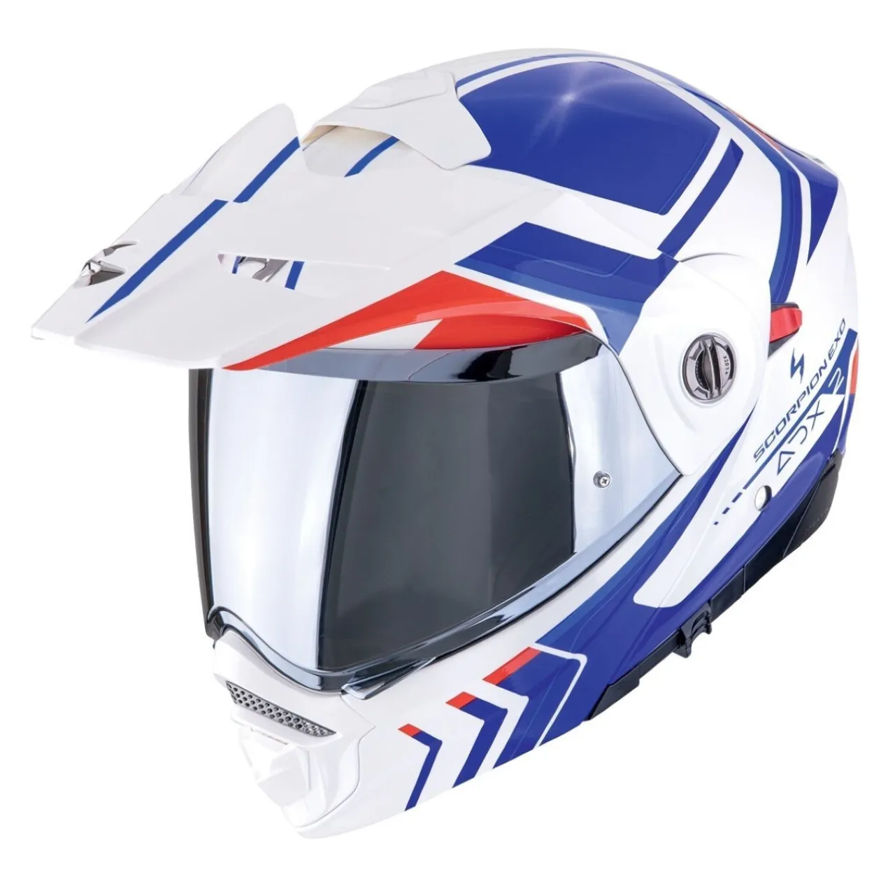 Casco Scorpion Adx-2 Lewis Bianco-blu-rosso