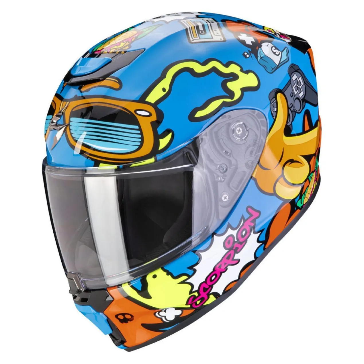 Casco Scorpion Exo-jnr Air Fun Blu-arancia