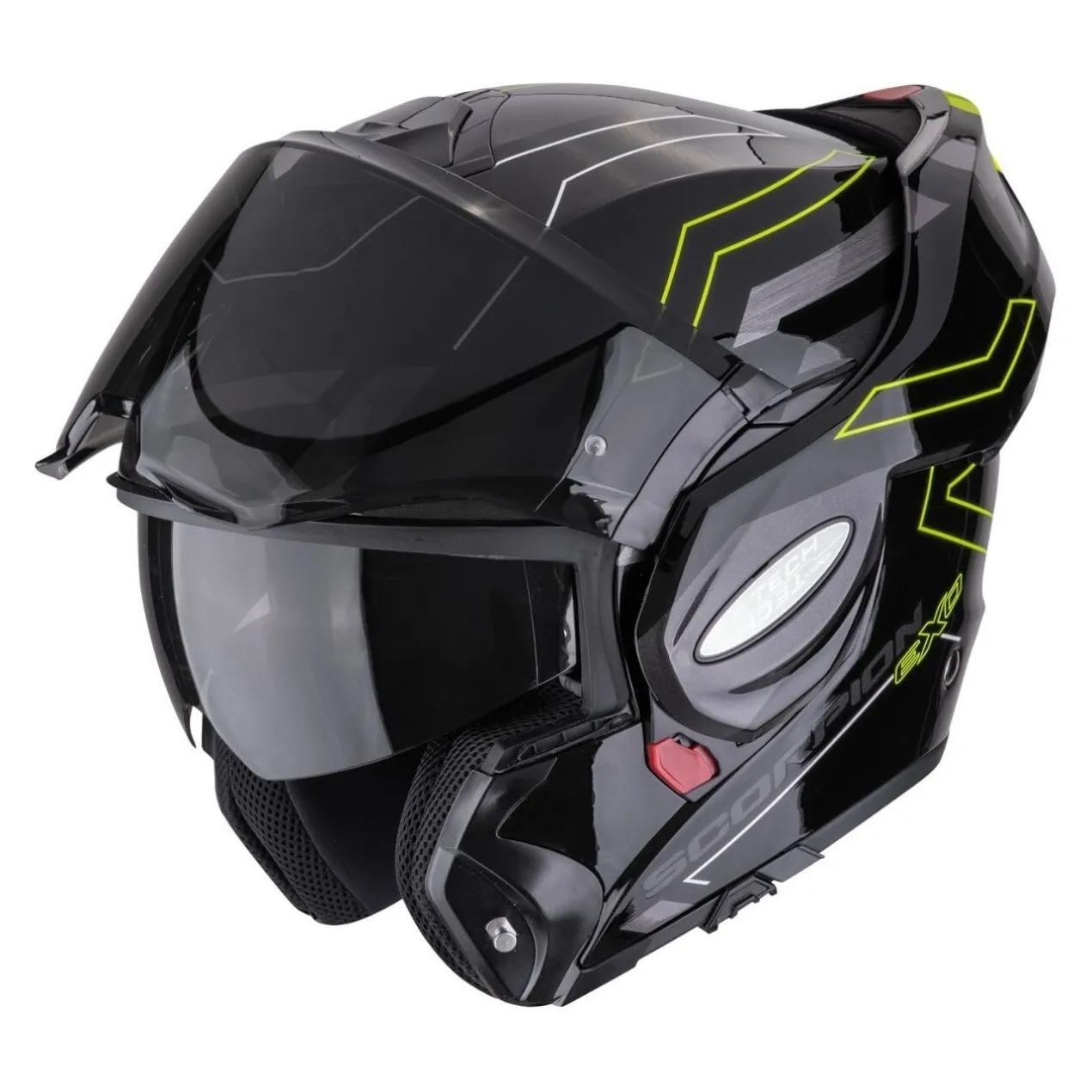 Casco Scorpion Exo-tech Evo Conquer Nero-neon Giallo