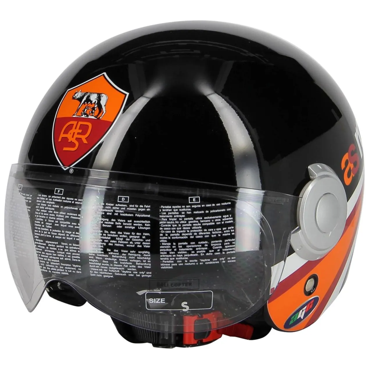 Casco Ufficiale As Roma Agv Bali Copter Nero