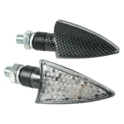 Coppia Frecce Al Led Lampa Omologate Mod Spike 12v Carbon Look