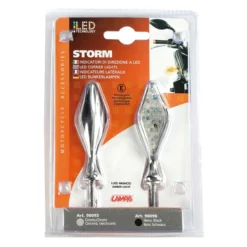 Coppia Frecce Cromate Mod Storm Led Vetro Bianco