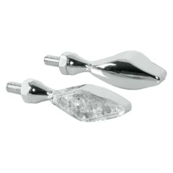 Coppia Frecce Cromate Mod Storm Led Vetro Bianco