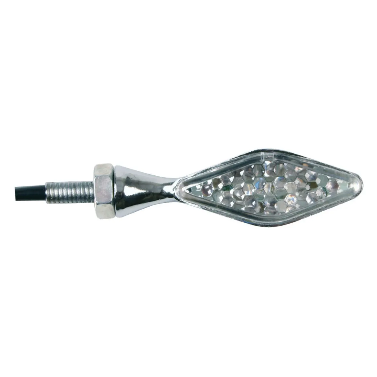 Coppia Frecce Cromate Mod Storm Led Vetro Bianco