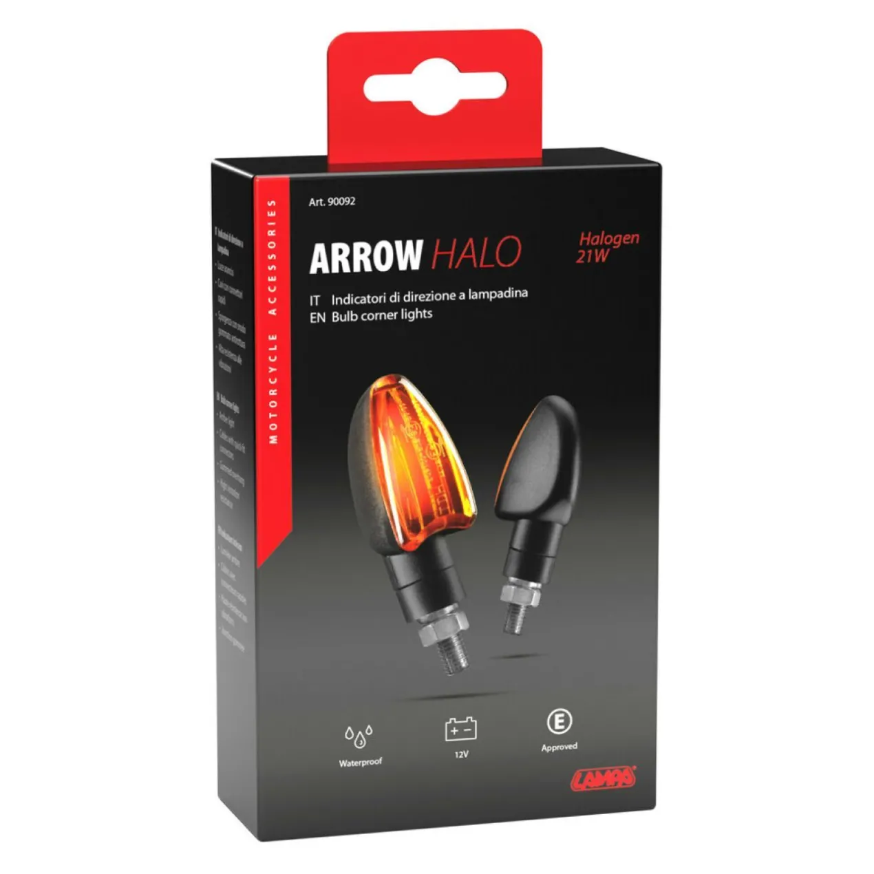 Coppia Frecce Lampa Arrow Nere Vetro Arancio