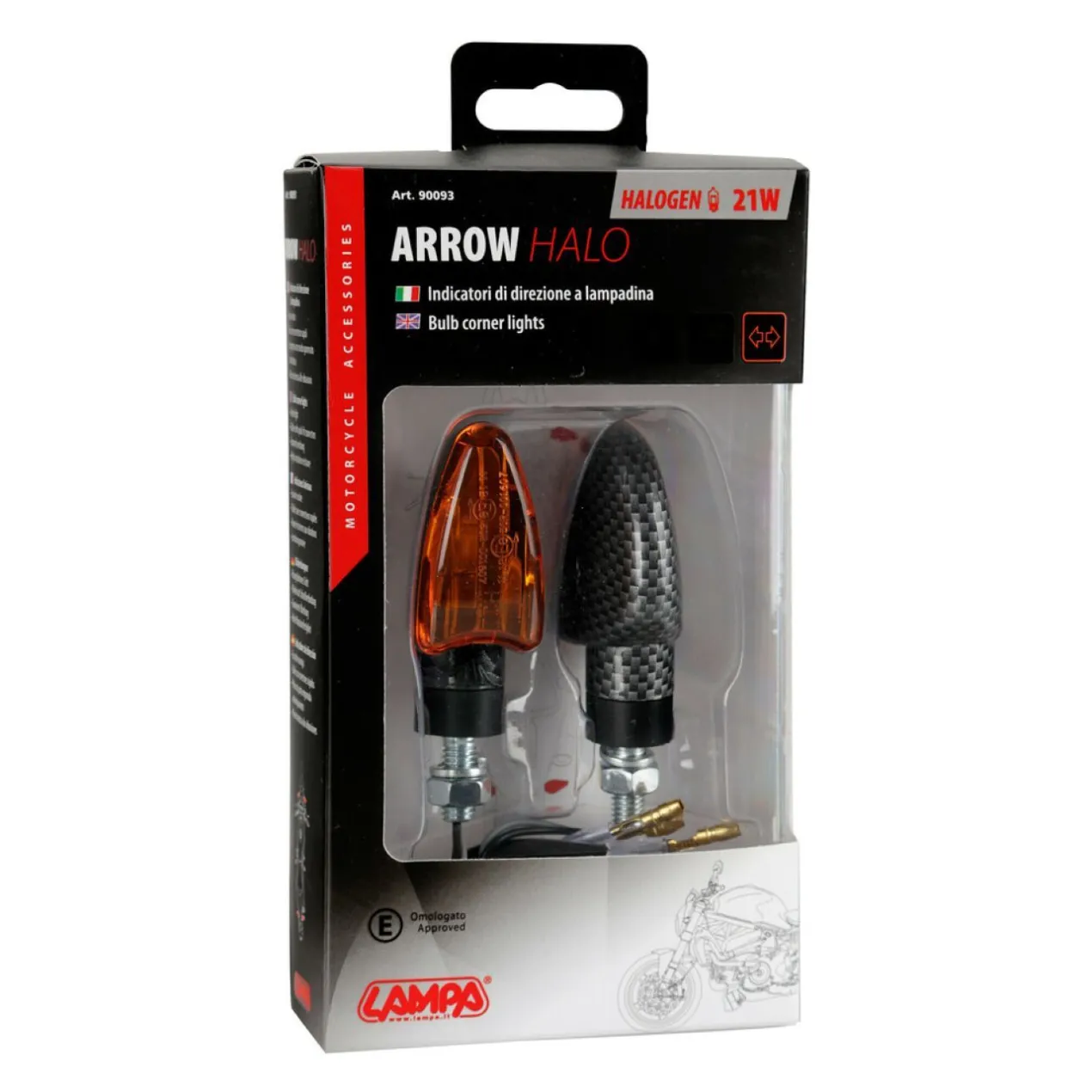 Coppia Frecce Lampa Carbon Arrow Vetro Arancio