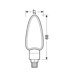 Coppia Frecce Nere Mod. Arrow Led Vetro Arancio Lampa 90091
