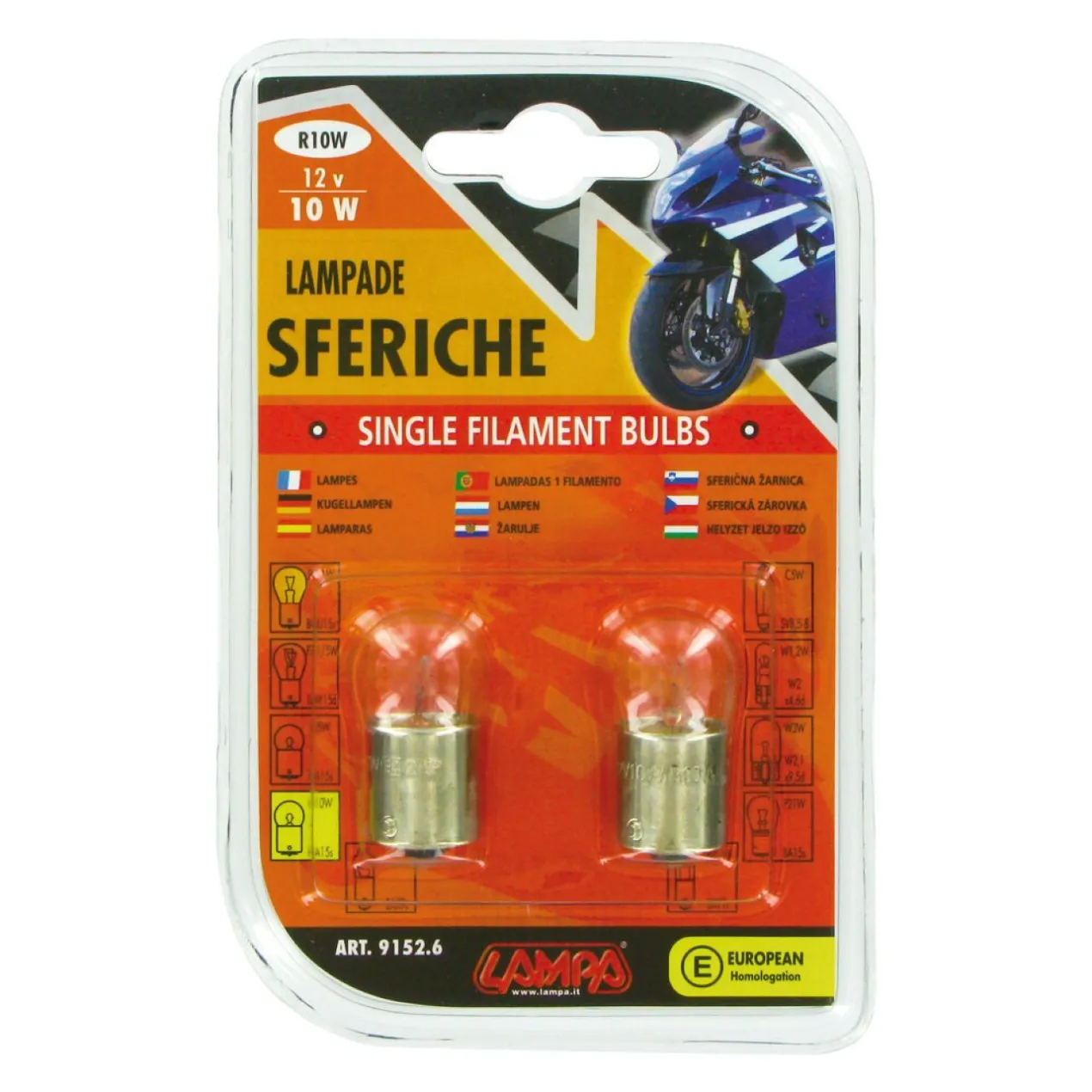 Coppia Lampade Sfer.12v 10w Ba15s