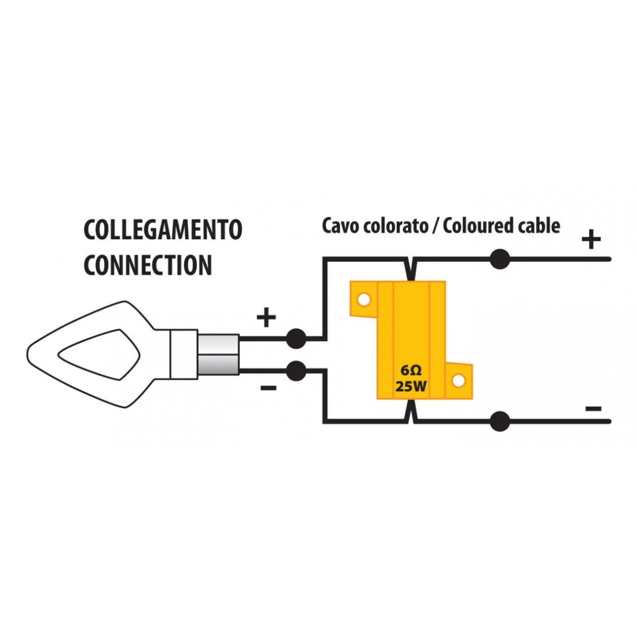 Coppia Resistenze Alluminio 6ohm 25w C/connettori Rapidi Lampa 90469