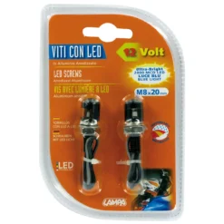 Coppia Viti M8 Nero Con Luce Blu A Led Lampa 90179