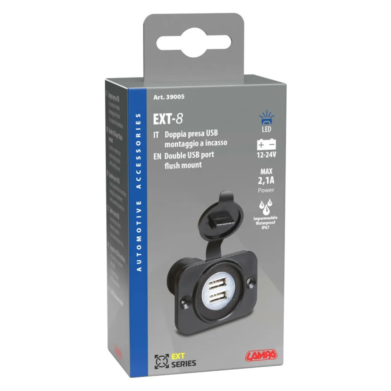 Doppia Presa Usb Ext8 12/24v