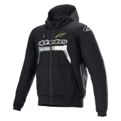 Felpa Casual Alpinestars Chrome Ignition Hoodie Black Yellow Fluo