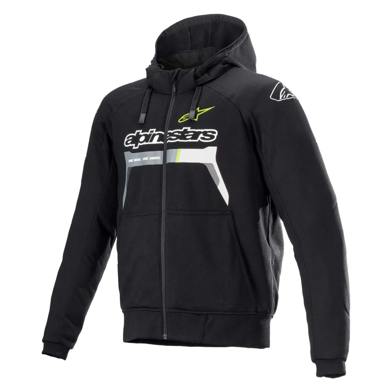 Felpa Casual Alpinestars Chrome Ignition Hoodie Black Yellow Fluo