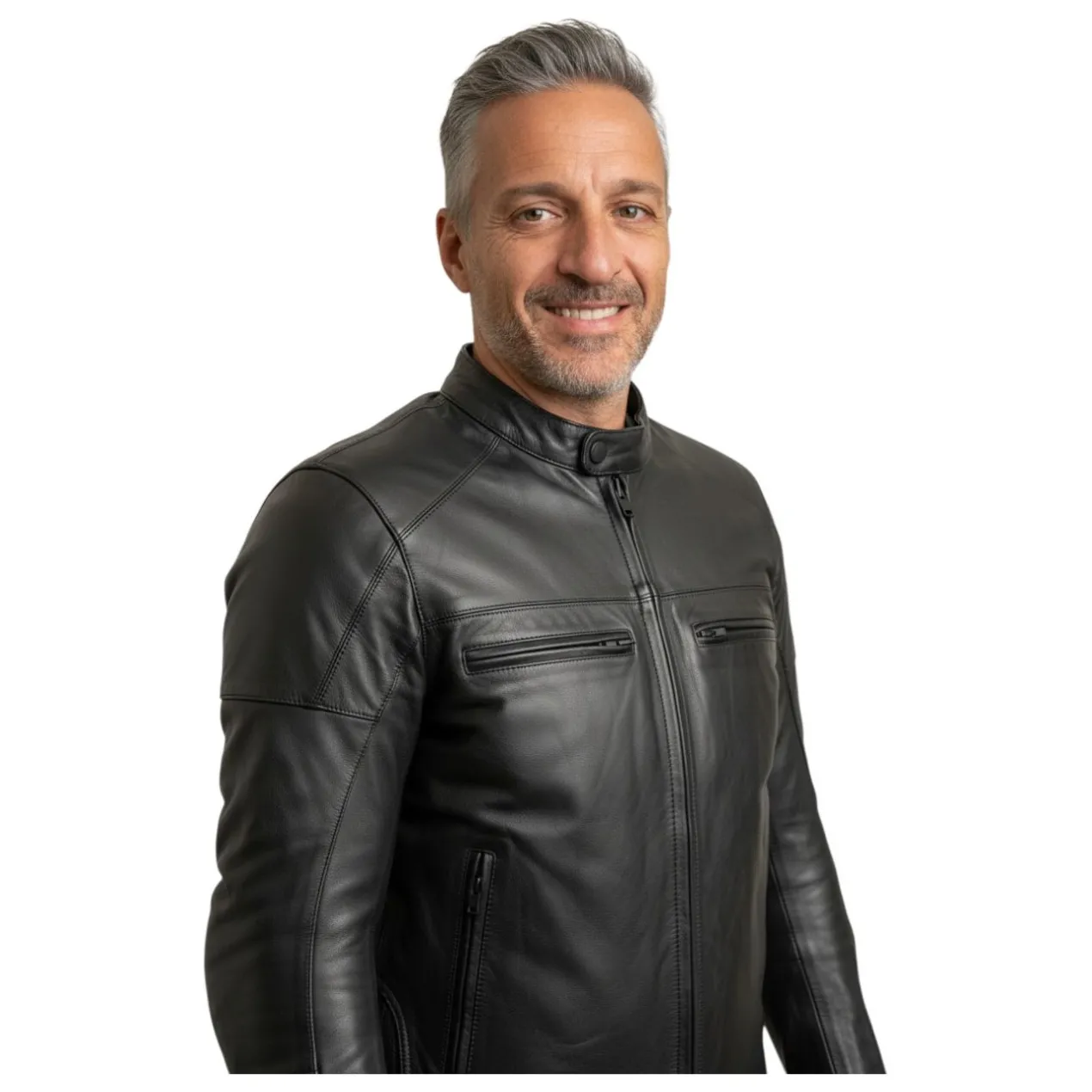 Giacca In Pelle Morbida Msk Bubu Nero