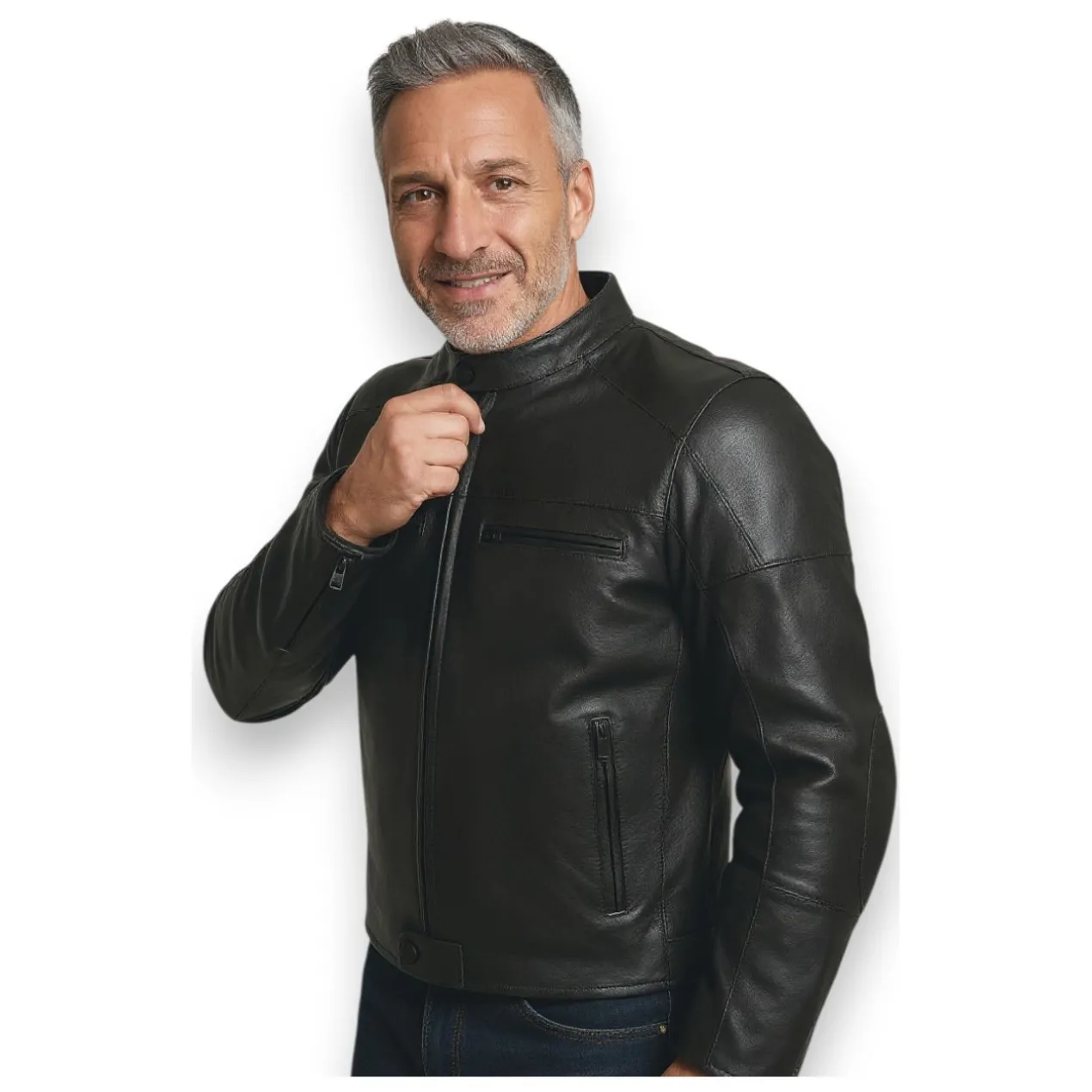 Giacca In Pelle Morbida Msk Bubu Nero