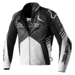 Giacca In Pelle Spidi Bolide Perf Nero/bianco