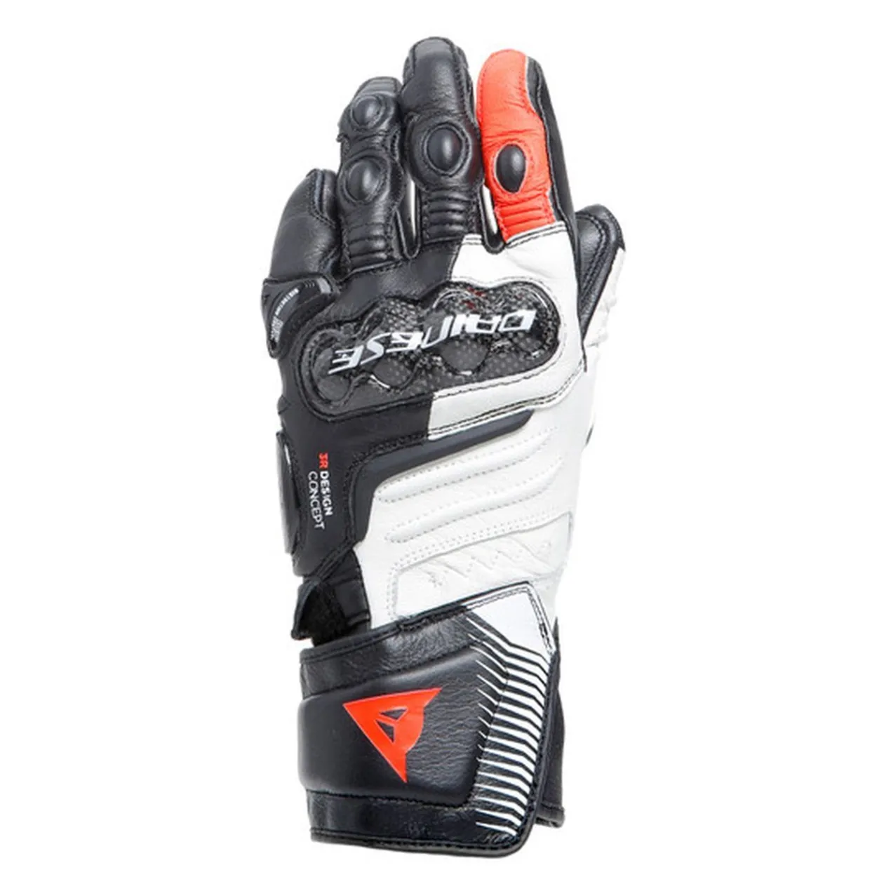 Guanti In Pelle Carbon 4 Lady Lunghi Black/white/fluo-red