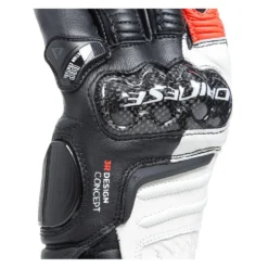 Guanti In Pelle Carbon 4 Lady Lunghi Black/white/fluo-red