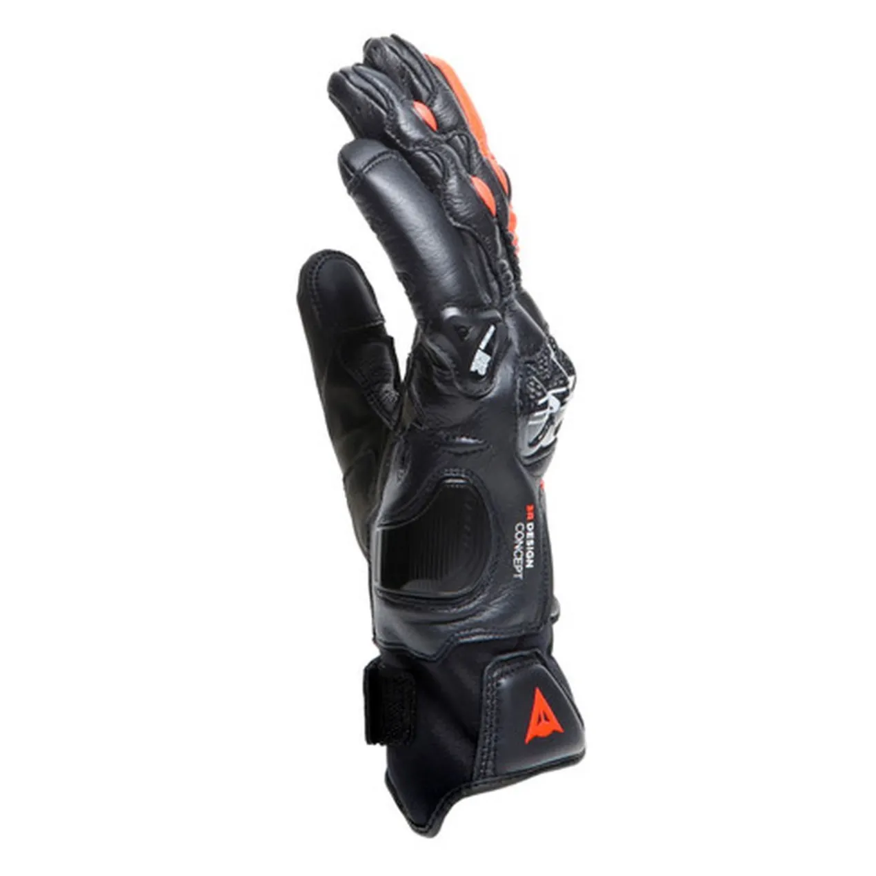 Guanti In Pelle Dainese Carbon 4 Corti Black/fluo-red